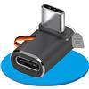 Sonero USB-C maschio a presa USB-C inclinata a 90°, adattatore, 40 Gbps, 240 W, 8K60 Hz, alloggiamento in alluminio, nero