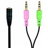conecto adattatore per cuffie jack, 3,5 mm, accoppiamento a 4 pin a 2 spine a 3 pin, 0,20 m