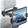 VINATO Supporto Tablet Auto Poggiatesta, Rotazione 360°, Braccio Telescopico, Compatibile Dispositivi 4,7-13 Pollici, Nero