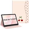 Fintie - Custodia protettiva per iPad Air 11 M2 (2024), iPad Air 5a generazione (2022) / iPad Air 4a generazione (2020) 10,9, visualizzazione multi-angolo, con portapenne e tasca, ciliegie