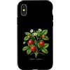 The Botany Bureau Custodia per iPhone X/XS Illustrazione della pianta di fragola Fragaria × ananassa