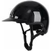 LOVIVER Casco Equitazione Casco Protettivo Equestre Casco Cavallo Accessorio Allenamento Materiale PC Nylon Fodera Traspirante Fibbia Facile Regolazione, Nero Lucido, S 50-53 Cm