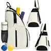 SSZYace Borsa da tennis per uomini e donne, borsa per racchette da tennis, zaino a spalla singola, borsa per racchette da tennis, pickleball, zaino da padel, beige