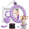 Vutlace Hula Hoop intelligente ponderato per adulti con palla pesi e cintura per fianchi, circonferenza (70-130 cm), cerchio fitness smontato, palla rotante automatica a 360 gradi e contatore digitale per un