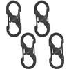 PMTFUMY 4 moschettoni a S - Mini ganci portachiavi a doppia molla in acciaio inox con chiusura sicura, multiuso per casa, escursionismo, campeggio, pesca e viaggi