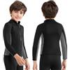 Intbost Top muta per bambini, 3 mm, in neoprene, a maniche lunghe, con cerniera frontale, per nuoto, snorkeling e surf, taglia 10 anni (età 7-9 anni)