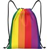 EDPXKL Borsa con coulisse con bandiera Pride, borsa con coulisse impermeabile in PE, borsa da nuoto, piccola borsa da palestra per uomo e donna