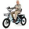 Generic Triciclo elettrico pieghevole per adulti e anziani, batteria rimovibile da 13 Ah, ruote da 18 pollici, ampio cestino portaoggetti, blu.