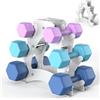 Strifuture Solo supporto per manubri, resistente per l'organizzazione della palestra domestica, supporto compatto per manubri per risparmiare spazio, piccolo spazio per manubri da 0,5 a 6,8 kg in casa