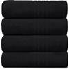 GC GAVENO CAVAILIA Asciugamano da bagno Jumbo da 450 g/m², 100% cotone egiziano, nero, confezione da 4 asciugamani