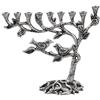 Ner Mitzvah Vintage in alluminio candela Menorah Fits All Standard Chanukah candele Tree Of Life Design con finitura argento antico