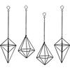 ZOOELAY 4 supporti per piante d'aria da appendere in metallo, 2 stili unici neri Himmeli gancio geometrico fioriera titolare piante d'aria live rack con catena