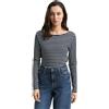TOM TAILOR Maglietta a Maniche Lunghe da Donna, 38573 - Navy Offwhite Tee Stripe, 3XL