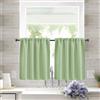 Treer Set di 2 Tende Corte Moderne per Piccole Finestre, Tendine Cucina Oscuranti Tinta Unita Tenda a Vetro Interni, Adatte per Sottolavello, Bagno e Bistrò (Verde chiaro,76x92cm)