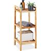 Relaxdays Scaffale da Bagno in Legno, HLP: 81 x 35 x 35 cm, 3 Ripiani, Mobile da Terra da Cucina, Marrone Chiaro