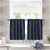 Treer Set di 2 Tende Corte Moderne per Piccole Finestre, Tendine Cucina Oscuranti Tinta Unita Tenda a Vetro Interni, Adatte per Sottolavello, Bagno e Bistrò (Blu navy,76x92cm)
