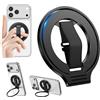 CloudValley Supporto Magnetico Anello Cellulare per Magsafe, [Rimovibile] Supporto Telefono con Anello Elastico per Dita, Impugnatura per iPhone 17 16 15 14 13 12 Pro Max -Nero