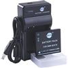 DSTE DMW-BCK7 Li-ion Batteria e Caricabatterie USB per Panasonic DMC-FH2 DMC-FH4 DMC-FH5 DMC-FH6 DMC-FH7 DMC-FH8 DMC-FH25 DMC-FH27 DMC-FP5 DMC-FP7 DMC-FS16