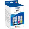 Epson 522 EcoTank Ink - Confezione combinata di inchiostro nero e colore (T522120-BCS), compatibile con EcoTank ET-2720, ET-2800, ET-2803, ET-2840, ET-4700, ET-4800, ET-4810