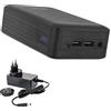 XTPower XT-27000DC-PA Powerbank con adattatore di alimentazione, batteria esterna moderna con DC 5 V a 24 V + USB-C PD + 2 x USB QC3 con 26800 mAh - per computer portatile tablet smartphone camera