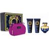 Versace Dylan Blue Pour Femme, acqua di profumo 100 ml + gel doccia 100 ml + lozione per il corpo 100 ml + borsa da toilette
