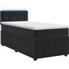 vidaXL Letto a molle con materasso nero 80 x 200 cm in velluto
