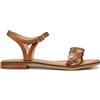Geox D Maddalusiac E Flat Sandal, LT Brown/LT Gold, 35 EU