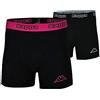 Kappa 4X Logo Boxer Short Uomo Box 4 Pezzi Nero/Rosa, Dimensione:L