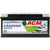 Electronicx Batteria AGM per caravan Electronicx 140Ah 12V - Batteria di alimentazione deep cycle 140Ah per camper, solare, barca, yacht, van, marina - batteria di bordo 12 Volt, senza manutenzione, 393x175x190mm