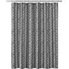 Pure Bath Tenda da doccia in finto lino con stampa a spina di pesce, 183 x 183 cm