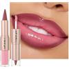 KOLZEMV Combo Labbra 2 in 1: Matita Labbra e Gloss Labbra Idratante Effetto Specchio, Rossetto Lunga Durata con Matita Labbra Matte per Labbra Volumizzate e Definite, Tinta Labbra #05 Nude Pink