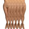 POMPEA 6 Paia Collant Donna 15 Denari, Calze Velate con Cinturino Soft e Corpino e Punta Rinforzati