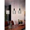 EGLO Lampadario Moderno Gorosiba nero paralume nero e trasparente 3x E27 EGLO