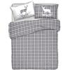 PENSIERI DELICATI Parure Copripiumino Matrimoniale 100% Cotone, Completo di Sacco 250x200cm e 2 Federe 52x82cm, Made in Italy, Copripiumino Lavabile In Lavatrice A 40°, Fantasia Tartan Grigio
