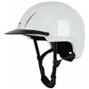LOVIVER Casco Equitazione Casco Protettivo Equestre Casco Cavallo Accessorio Allenamento Materiale PC Nylon Fodera Traspirante Fibbia Facile Regolazione, Bianco Lucido, L 58-62 Cm