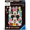 Ravensburger - Puzzle di legno Shaped, Mickey & Minnie, 300 Pezzi, Idea regalo,