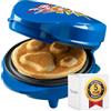 Bestron Mini piastra per waffle in design esclusivo Paw Patrol, per feste di compleanno per bambini, Pasqua e Natale, con semaforo, dimensioni cialde Ø 10 cm, prodotto con licenza ufficiale, colore: Blu