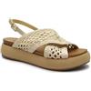 Inuovo A96075 Gold Beige Sandali Donna Platform Incrocio Cinturino Intreccio