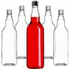 KADAX bottiglie in vetro 700ml con tappo a vite nero - bottiglie vuote da riempire per succhi, sciroppo, olio e liquore, conservazione alimentare