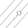 Aeon Gioielli Collana in argento sterling 925 - Collana a catena barbazzale con taglio a diamante da 1 mm | Catena da 18 | Panno per lucidatura e custodia inclusi