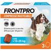 FRONTPRO 3 Compresse Masticabili Antiparassitario per Cani di Peso > 10-25 kg Protegge da Pulci e Zecche, Antipulci in Confezione da 3 Compresse da 68 mg di Afoxolaner, 10kg-25kg
