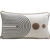 Kare Design cuscino decorativo, beige, 50x30 cm, con zip, sfoderabile, similvelluto, design astratto