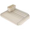 Brabantia Scolapiatti da lavello SinkSide (Soft Beige), Scolapiatti da appoggio con cestello portaposate rimovibile, Porta posate dal design elegante per scolare stoviglie e accessori cucina