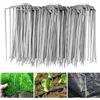 Velway Set di 100 Picchetti per Telo Pacciamatura - 150x36mm Ø 3 mm Antiruggine Picchetti da Giardino - Fissaggio per Tessuto, Erba Artificiale, Recinzione e Rete, Tenda da Campeggio