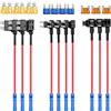 Nilight 50040R, Adattatore per Fusibili di Tipo Add-A-Circuit da 12 V, con Fusibili a Lama con Profilo Tap Standard e Mini, per Auto, Camion, Imbarcazioni, 10 Pezzi, 3 Tipi, Blu, Rosso, Nero