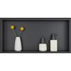 HANFU Nicchia Doccia Incasso, Nicchia a Parete Senza Telaio da Acciaio Inox, Nicchie Bagno Singolo Strato 60x30x10cm, Ripiano Nicchia Mensole Bagno per Bagnoschiuma Shampoo Articoli Toeletta, Nero