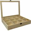 vet italy Vetrineinrete® Bacheca in Legno 12 posti con Porta in Vetro espositore vetrinetta minuterie da Collezione decoupage 28x22x5cm A54