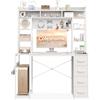 Coleshome Scrivania per Computer con 4 Cassetti Pannello Forato 120x50cm