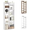 HOMASIS Libreria da Parete a 6 Ripiani con 10 Scomparti e 2 Mensole, Libreria Verticale a Forma di Albero con 2 Dispositivi Anti-Ribaltamento, Scaffale per Soggiorno, 20 x 65 x 162 cm (Bianco)