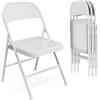 Bonnlo Set di 4 Sedie Pieghevoli in Metallo 45 x 46 x 79,5cm, Sedie Pieghevoli da Esterno e Interno, Sedie Salvaspazio da Viaggio, Ristorante, Soggiorno e Conferenza, Porta 160KG (Bianco)